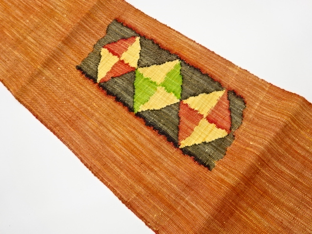 JAPANESE KIMONO / VINTAGE NAGOYA OBI / MAWATA TSUMUGI / WOVEN RHOMBUS